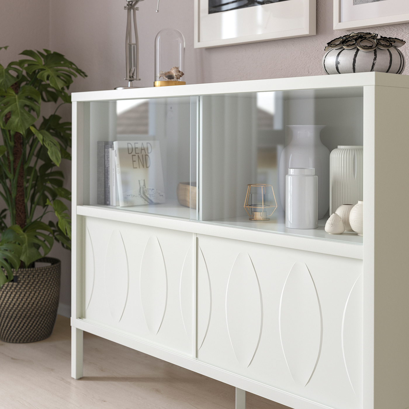 KALKNÄS cabinet with sliding doors white - IKEA