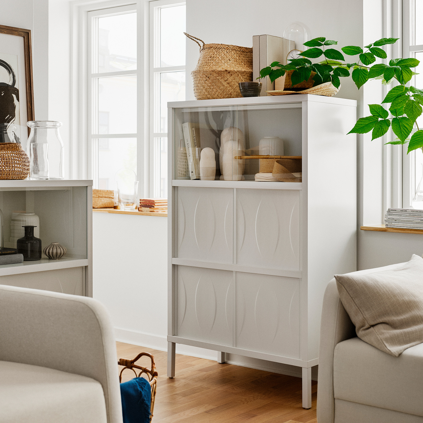 KALKNÄS cabinet with sliding doors white - IKEA