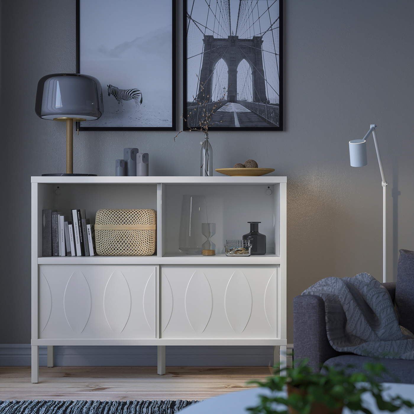 KALKNÄS cabinet with sliding doors white - IKEA