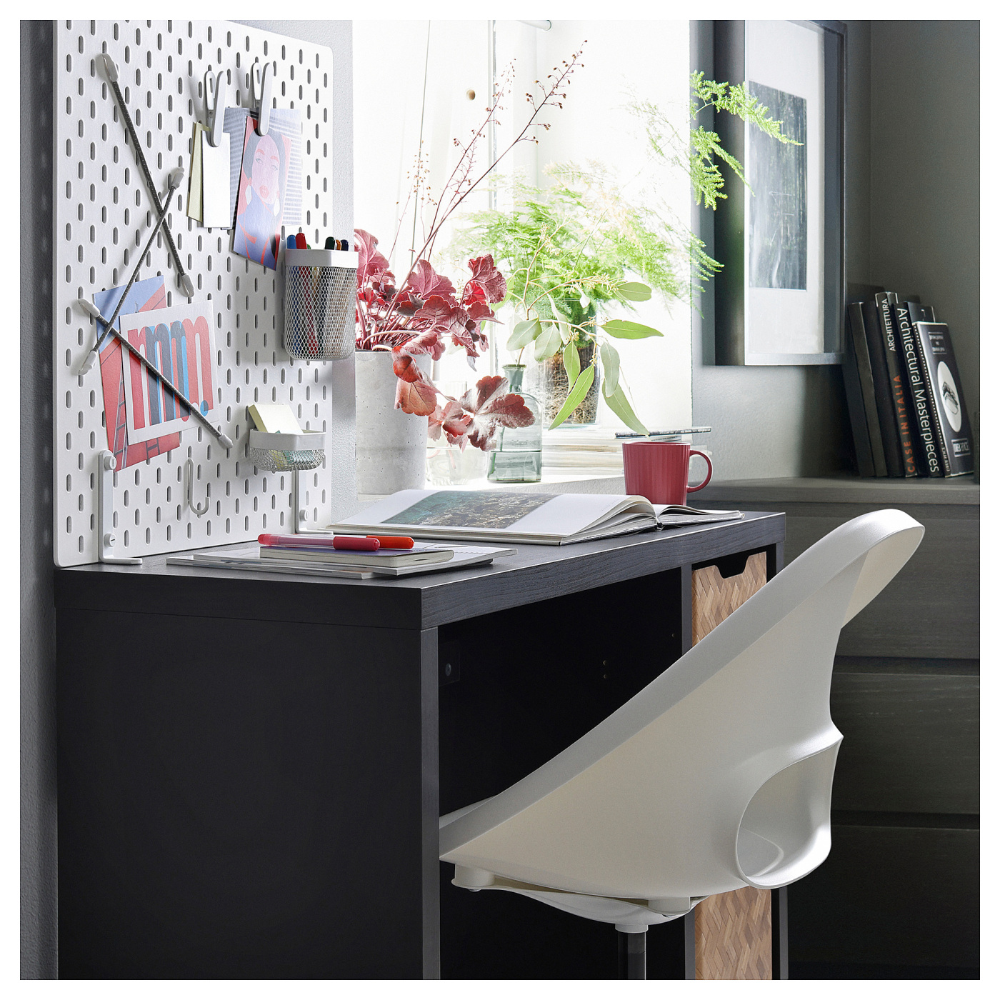 KALLAX desk black-brown - IKEA