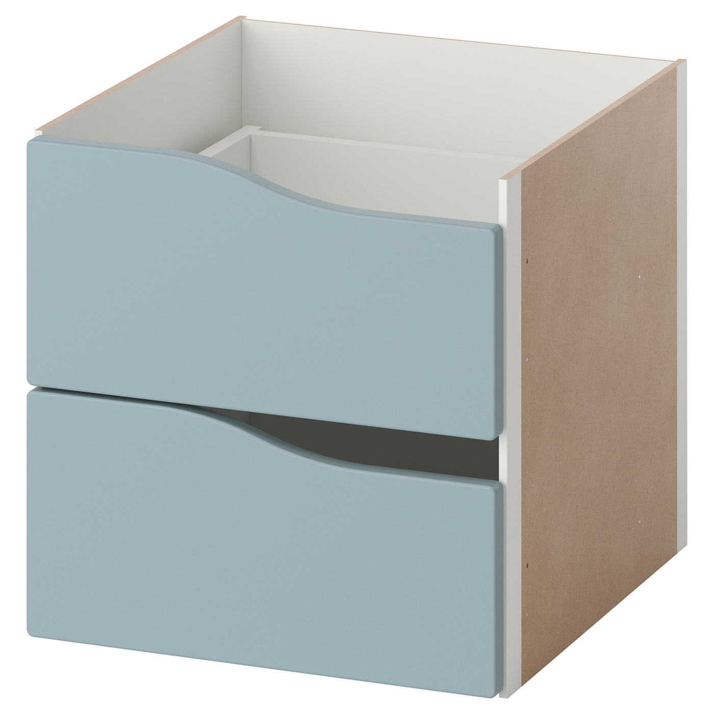 KALLAX insert with 2 drawers wave shaped/light grey-blue - IKEA