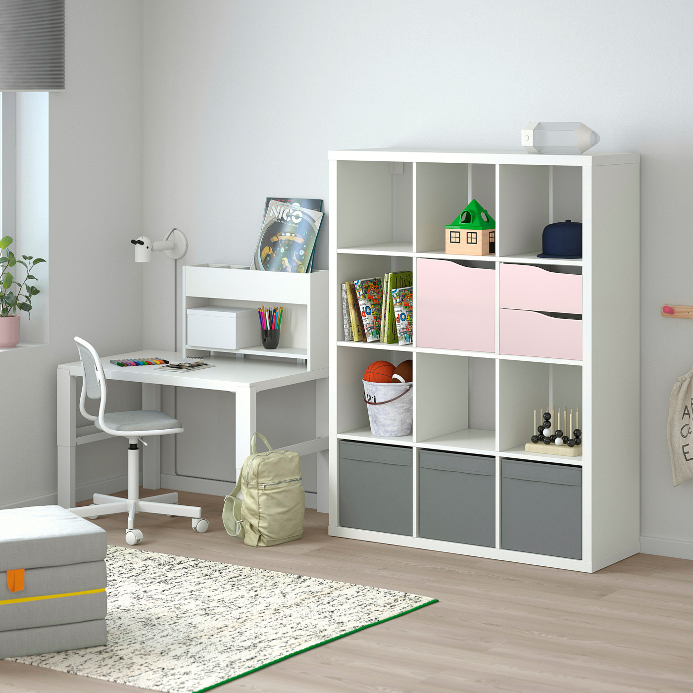 KALLAX insert with 2 drawers wave shaped/pale pink - IKEA
