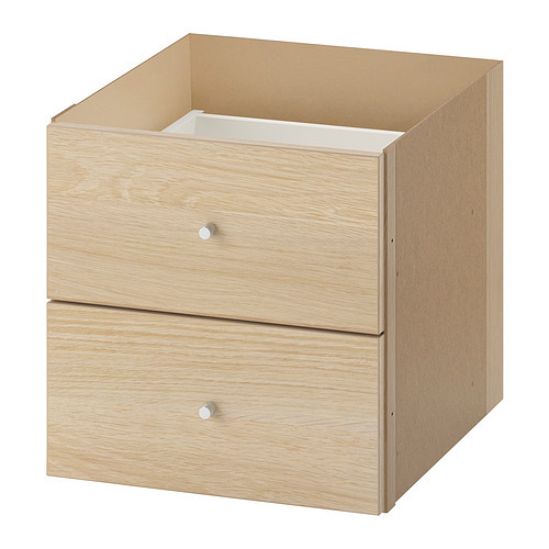 KALLAX insert with door white stained oak effect - IKEA
