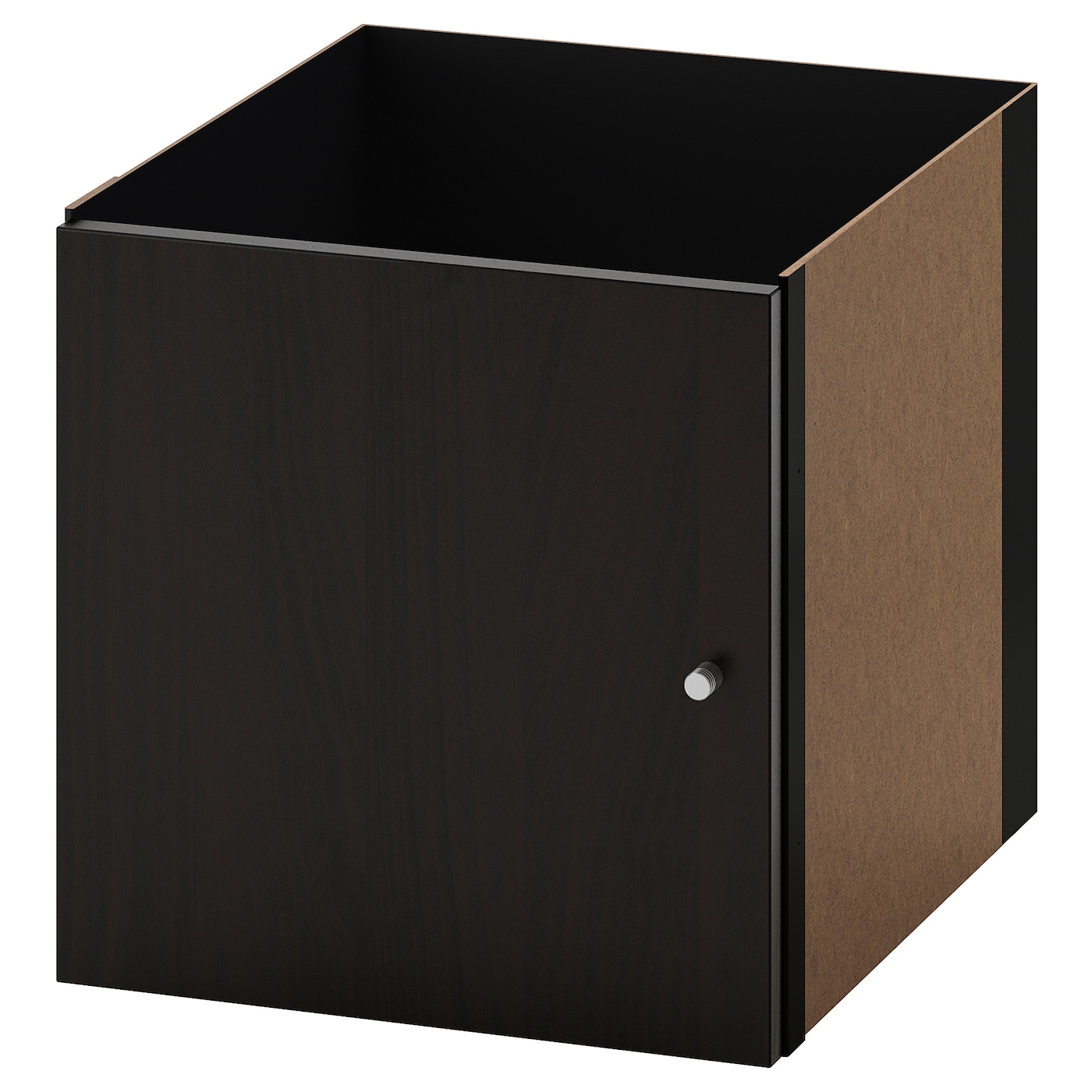 KALLAX insert with door black-brown - IKEA