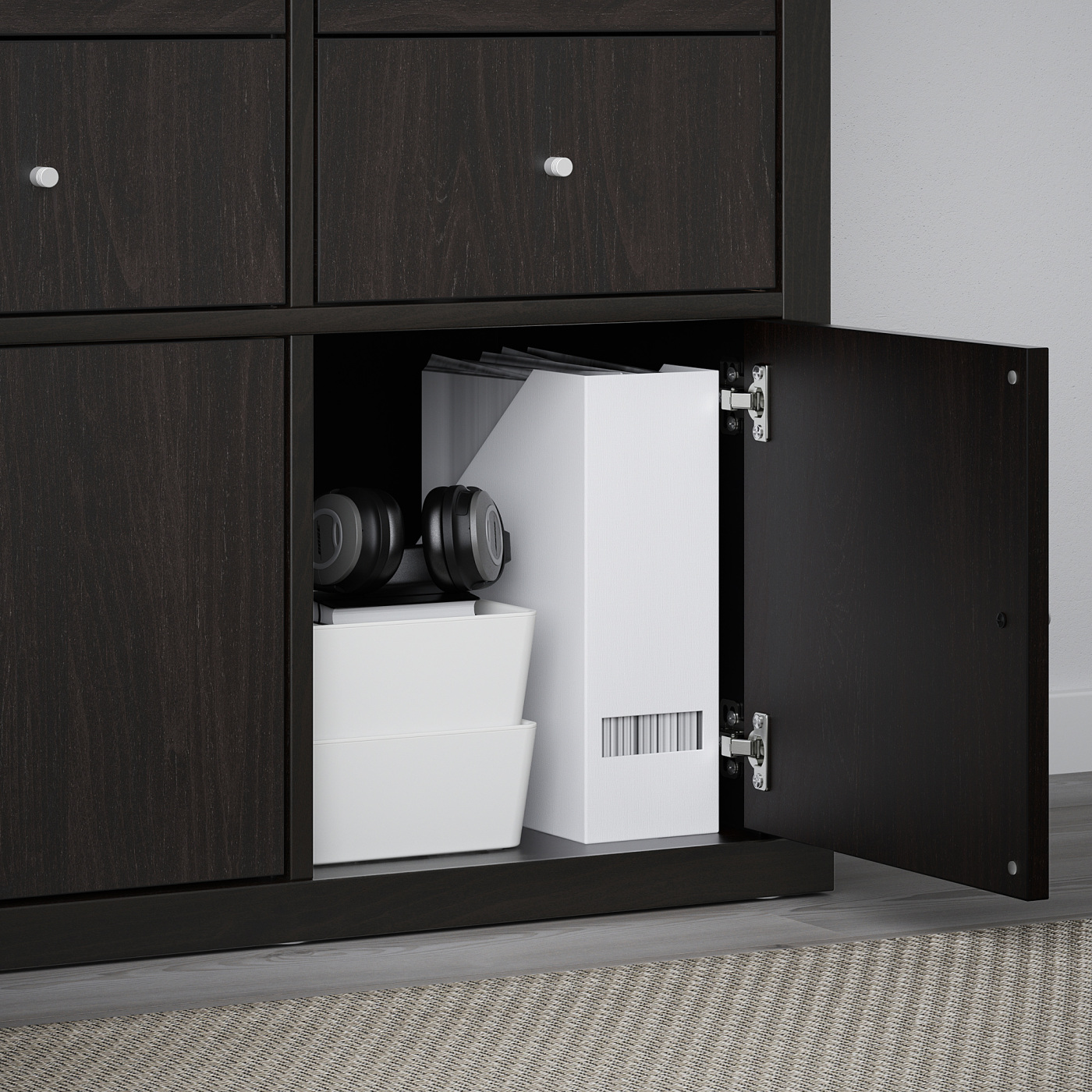 IKEA トービアス　スケルトンブラック BESTÅ storage combination with doors, dark gray Bergsviken