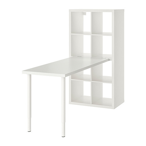 IKEA ラック KALLAX / LINNMON workstation, black/black-brown, 301/8x543/4x575/8