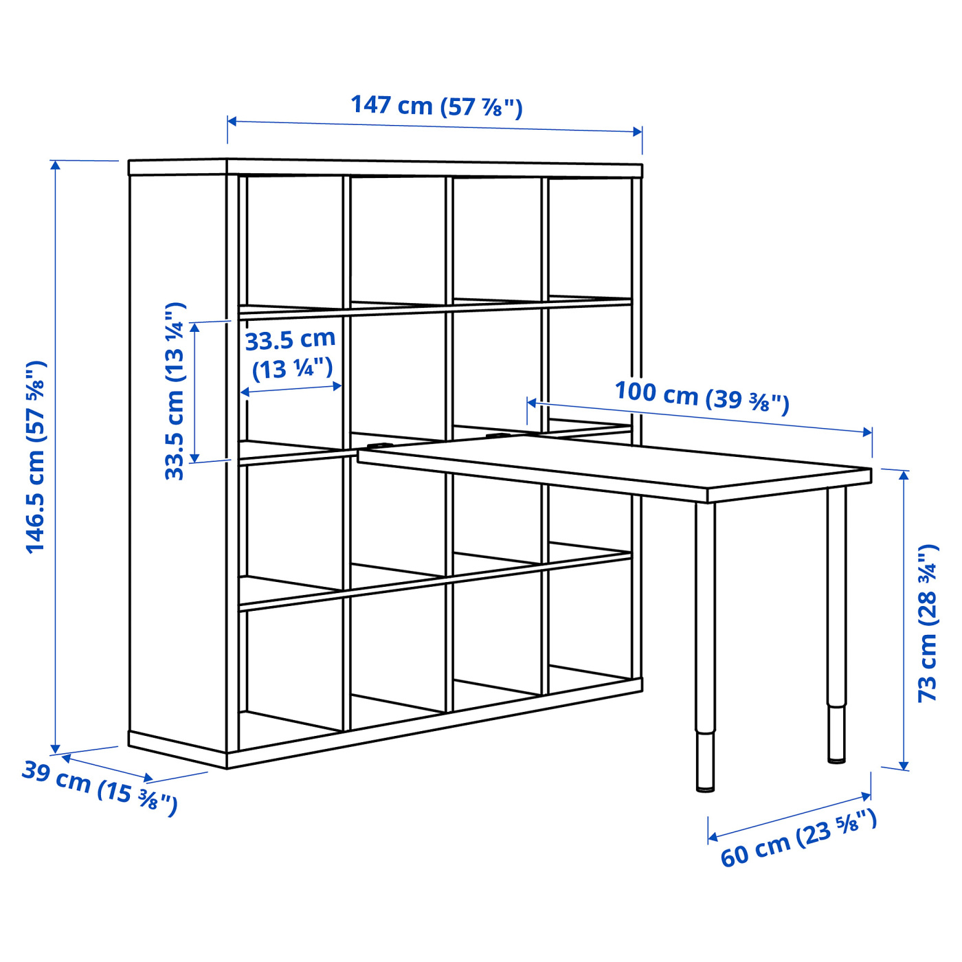 KALLAX / LINNMON desk combination white - IKEA