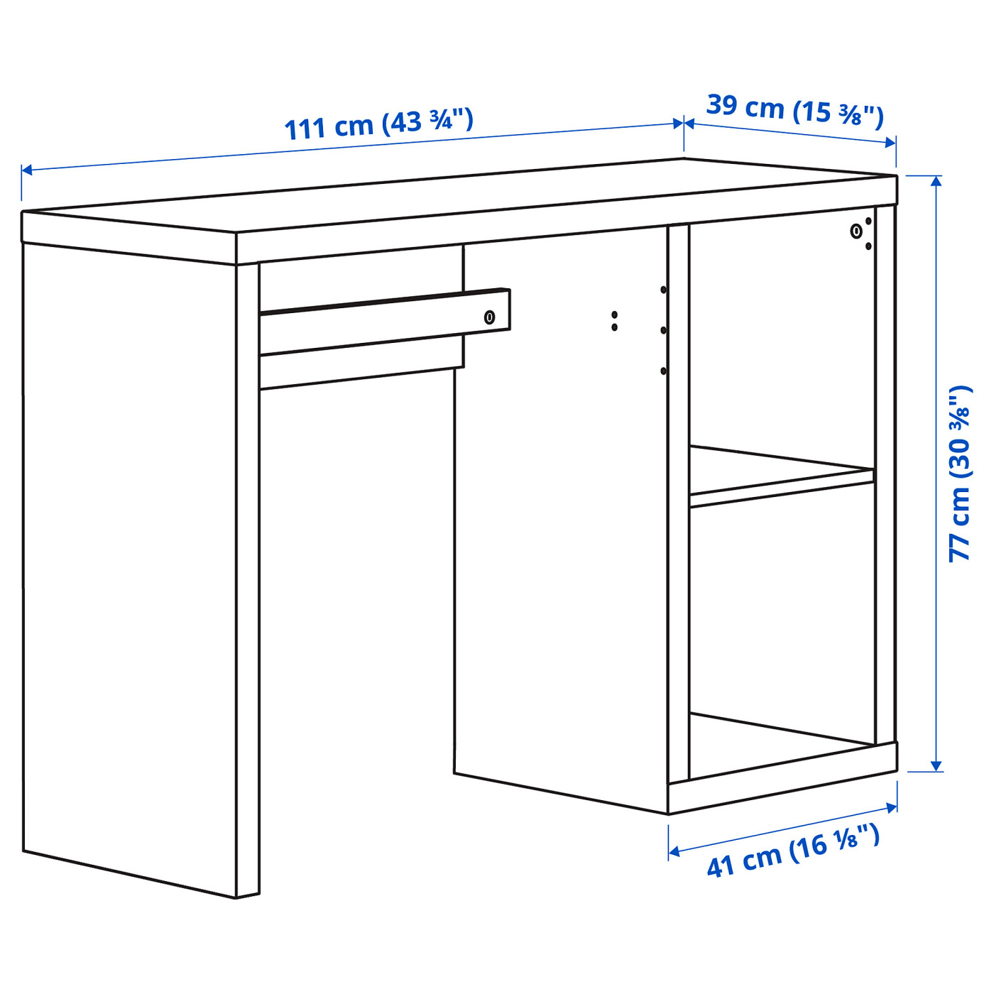 KALLAX / LOBERGET desk and chair white - IKEA