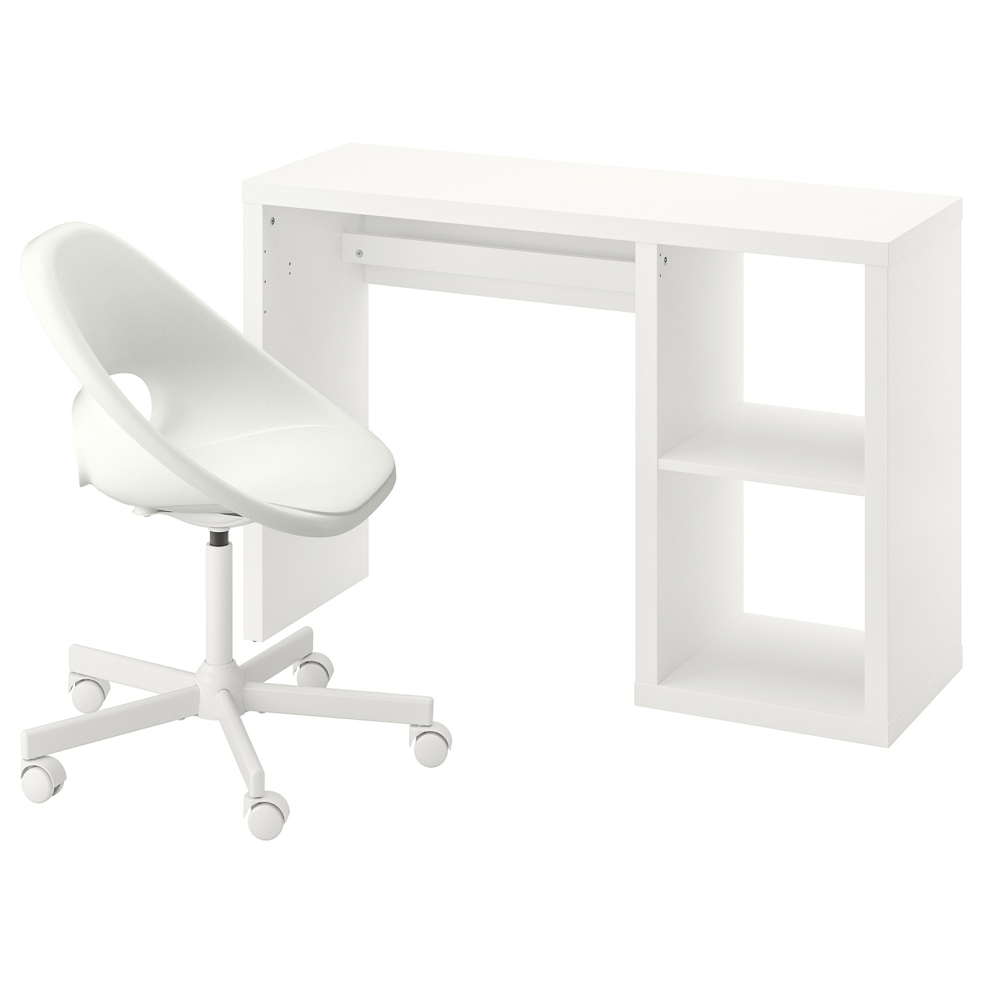 KALLAX / LOBERGET desk and chair white - IKEA