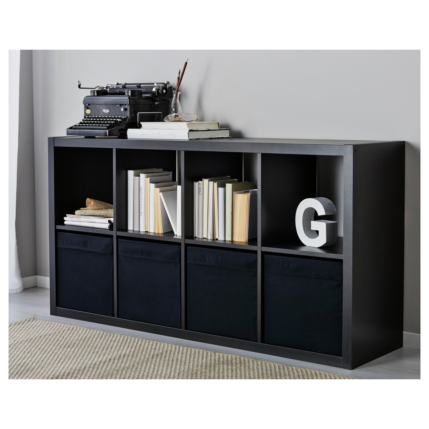 IKEA KALLAX ブラック 木製ラック KALLAX shelving unit black-brown - IKEA