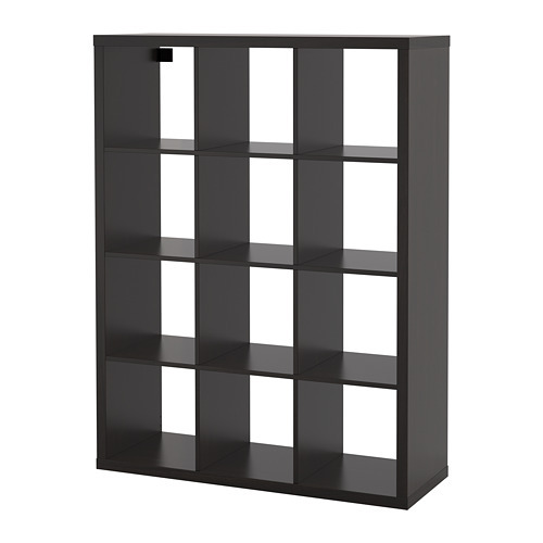 KALLAX insert with door black-brown - IKEA