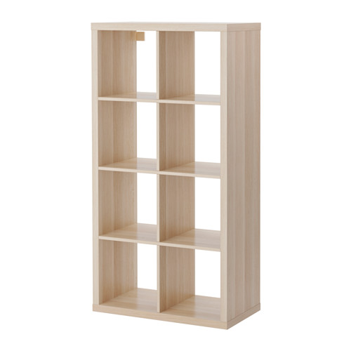 KALLAX insert with door white stained oak effect - IKEA