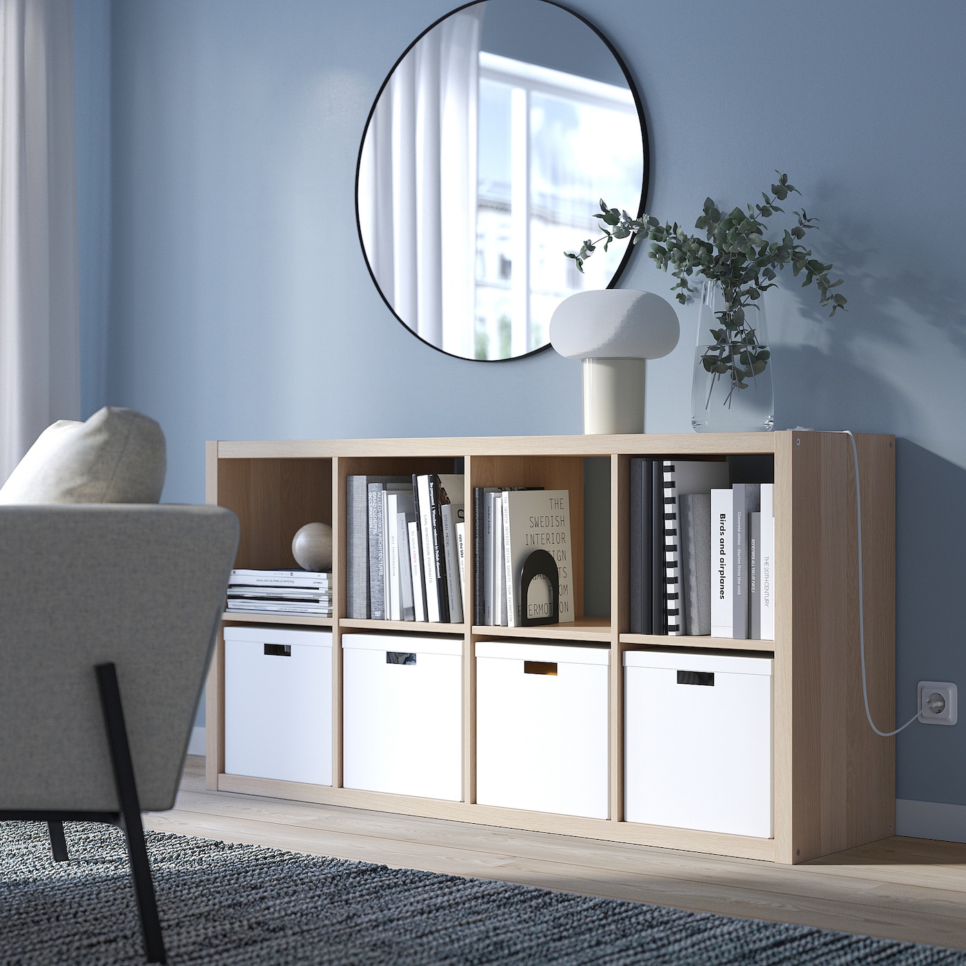 KALLAX shelving unit white stained oak effect - IKEA