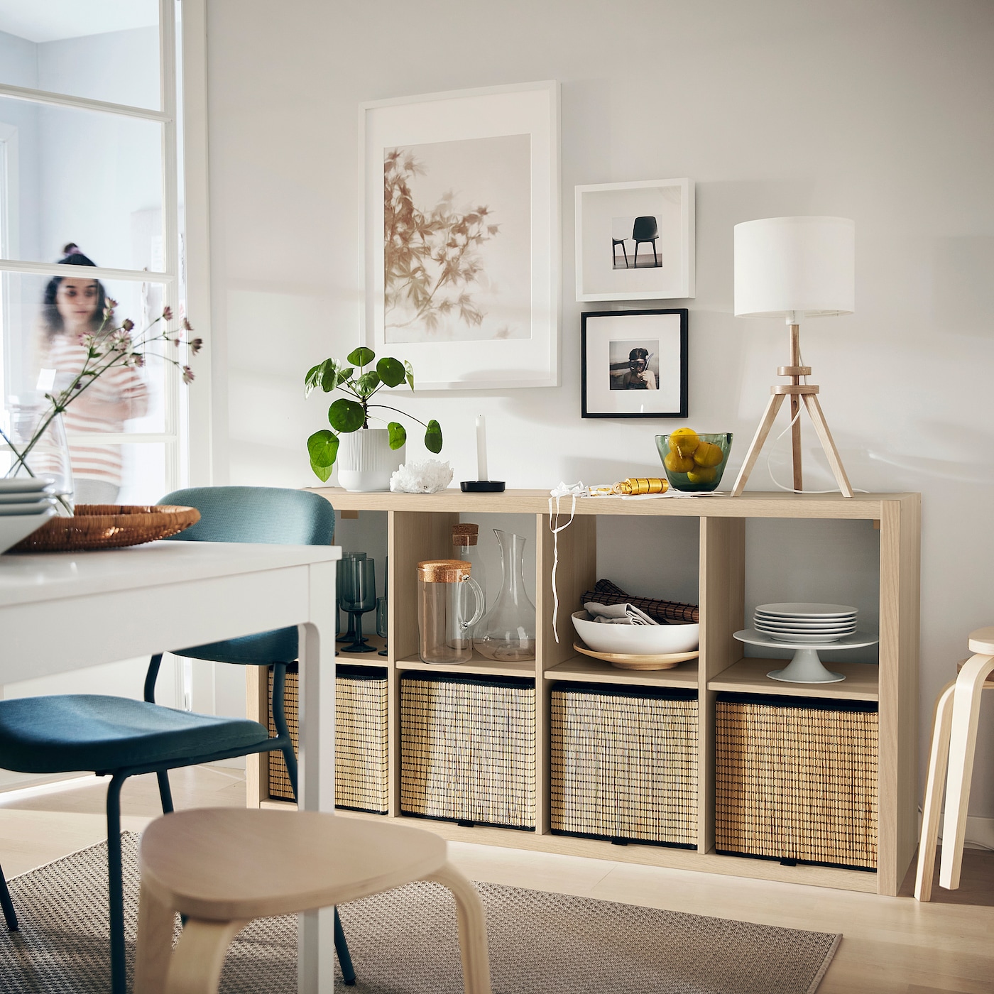 3*e様 IKEA　KALLAX KALLAX shelving unit with underframe, white stained oak