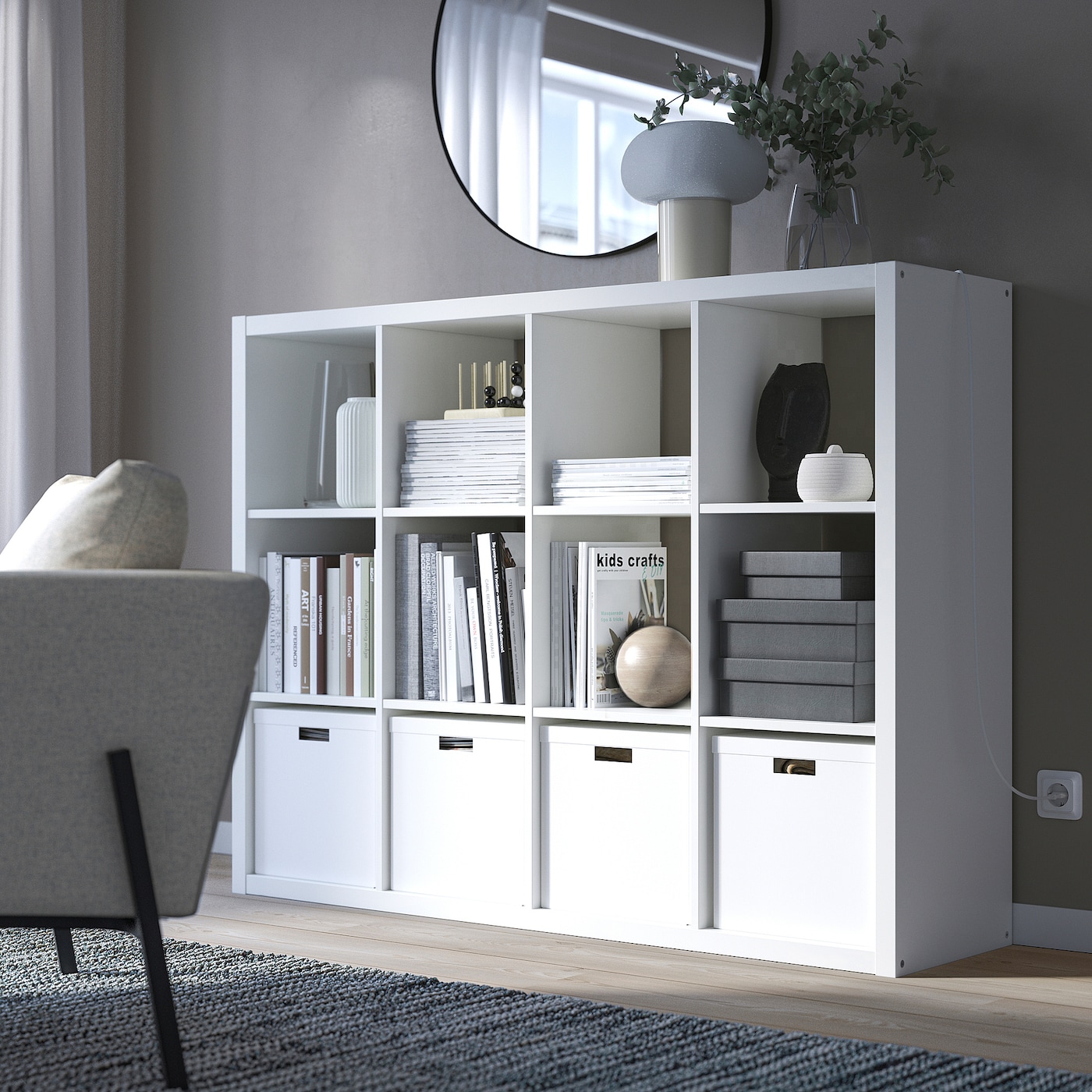【SY】IKEA KALLAX 3x4段　ホワイト KALLAX shelving unit white - IKEA