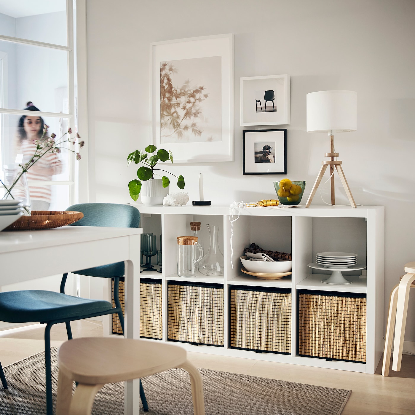 BOAXEL / LAGKAPTEN shelving unit with table top, white, 187x62x201 cm - IKEA