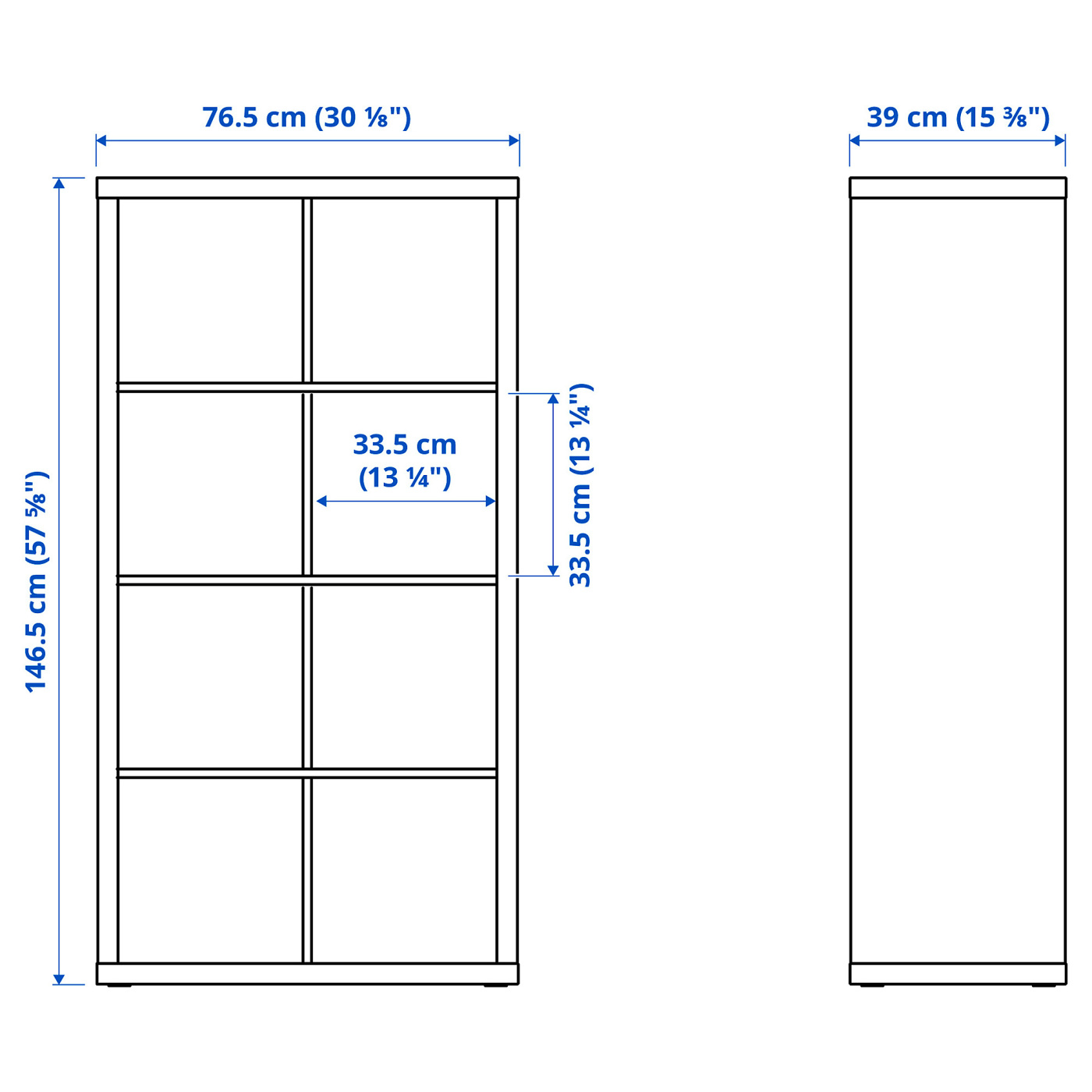 KALLAX shelving unit with 2 doors/4 drawers white/light grey-blue