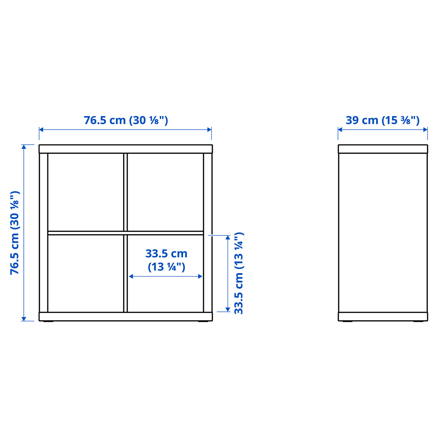 KALLAX shelving unit with 2 doors/with 2 shelf inserts white - IKEA