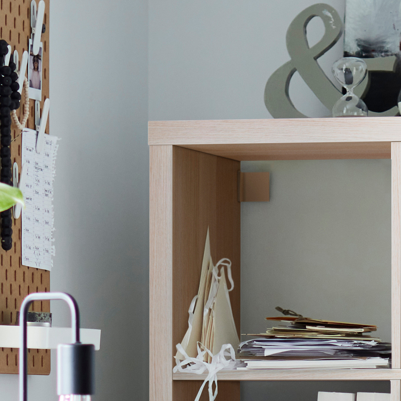 KALLAX shelving unit with 2 inserts white stained oak effect - IKEA