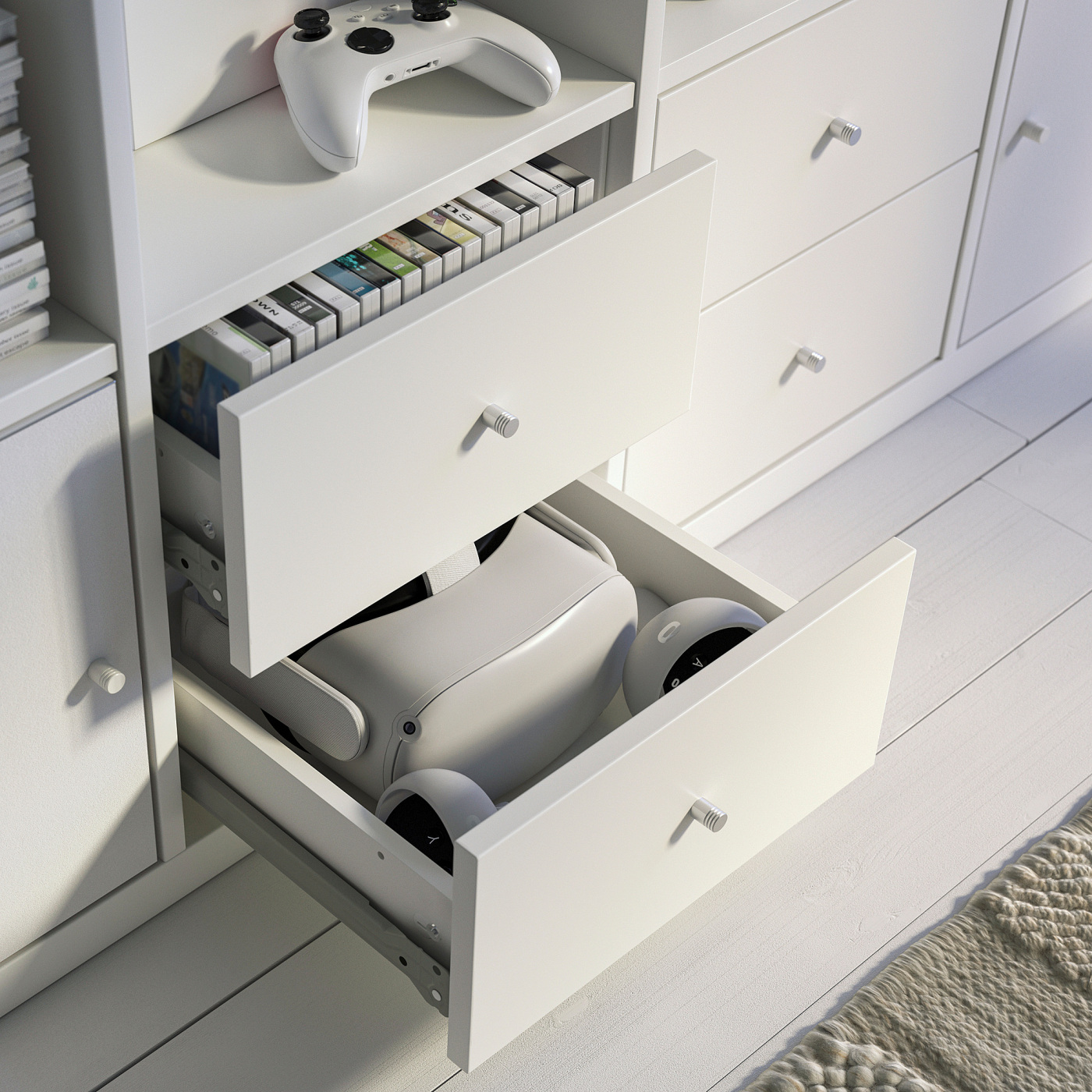 KALLAX shelving unit with 4 inserts white - IKEA