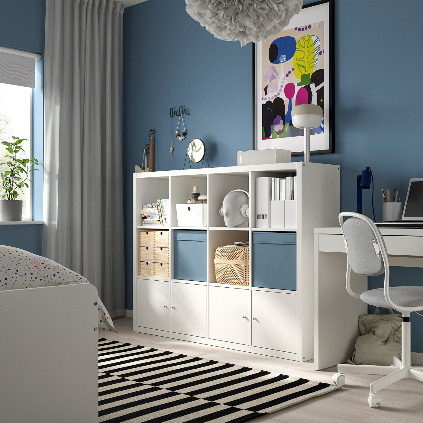 KALLAX shelving unit with 4 inserts white - IKEA