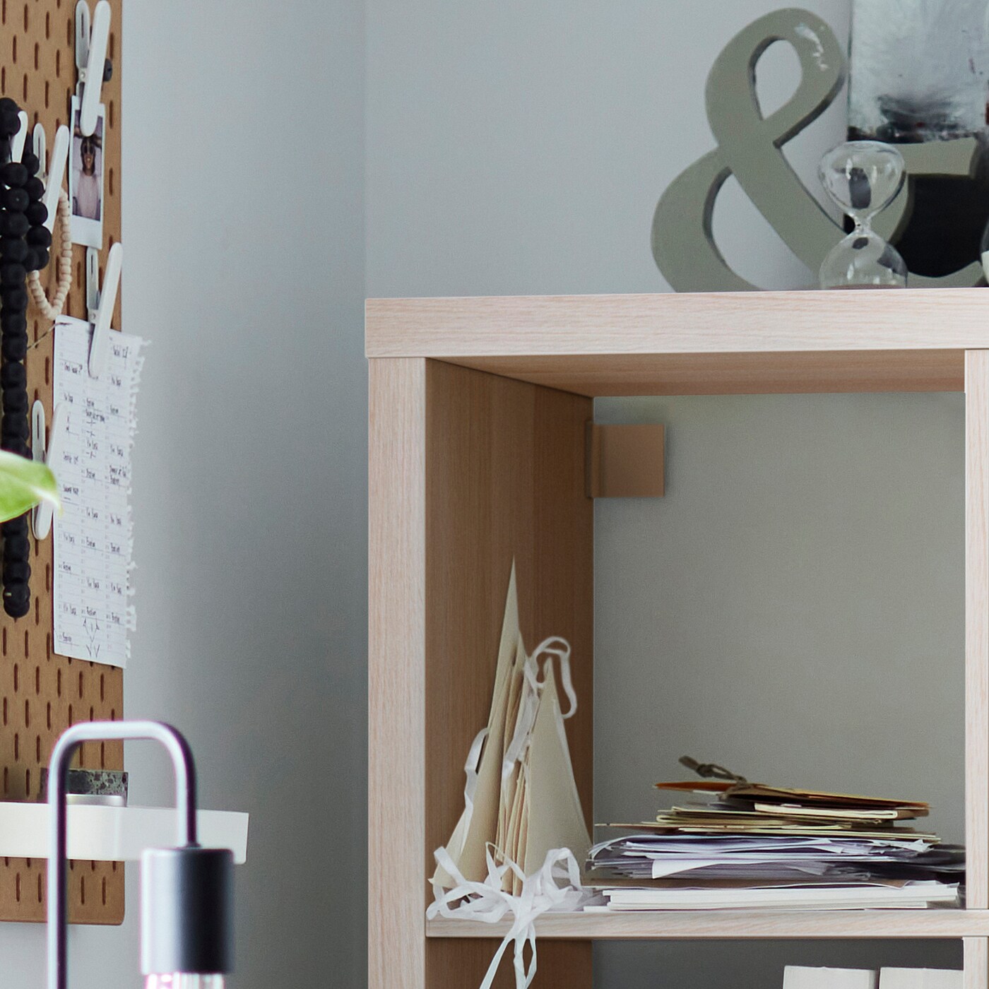 KALLAX shelving unit with 6 inserts white stained oak effect