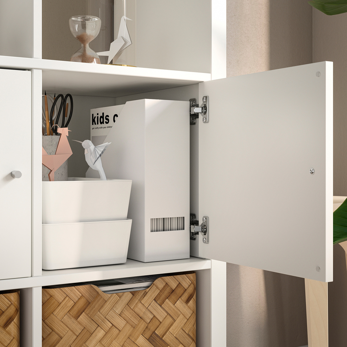 KALLAX shelving unit with 8 doors/white - IKEA