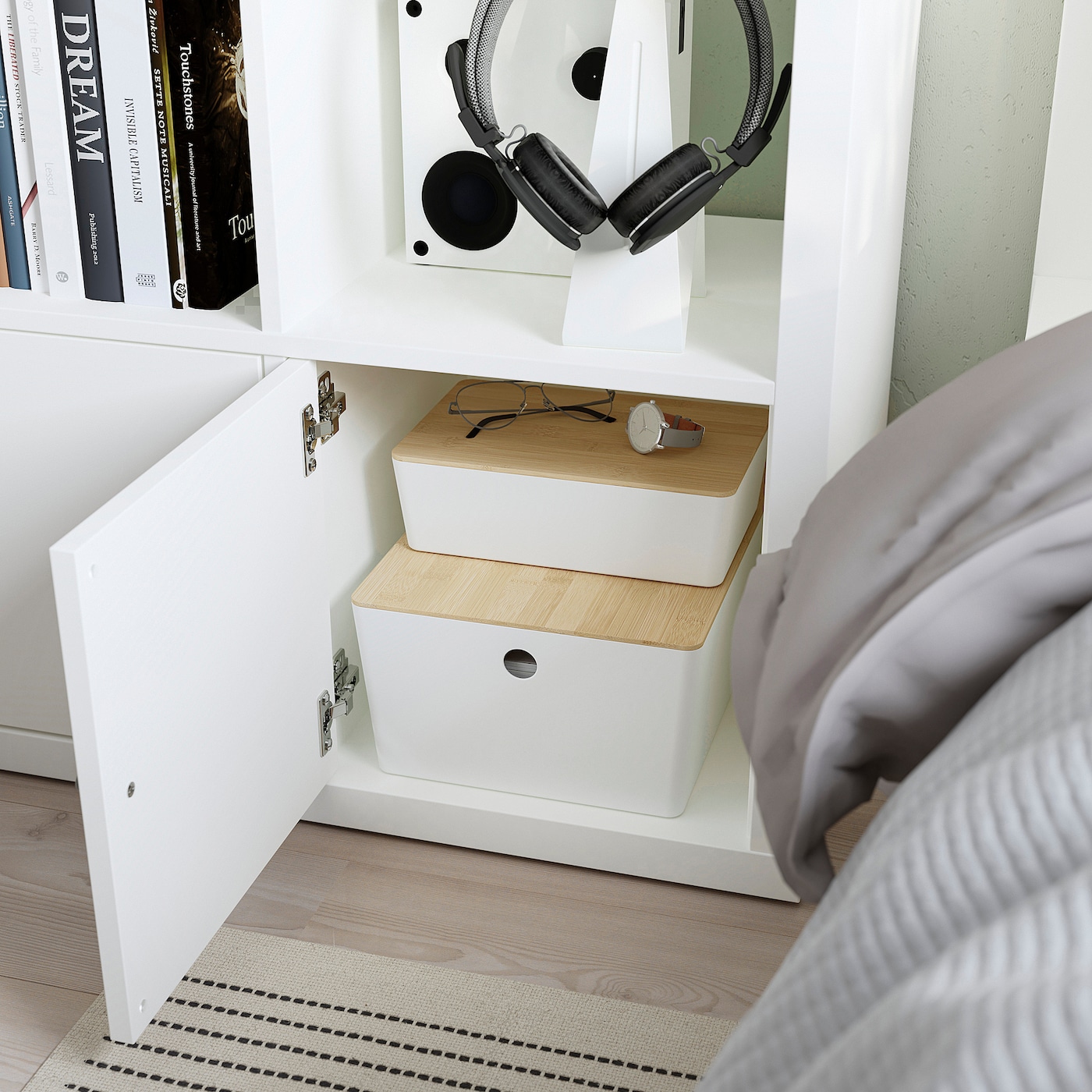 KALLAX shelving unit with doors white - IKEA