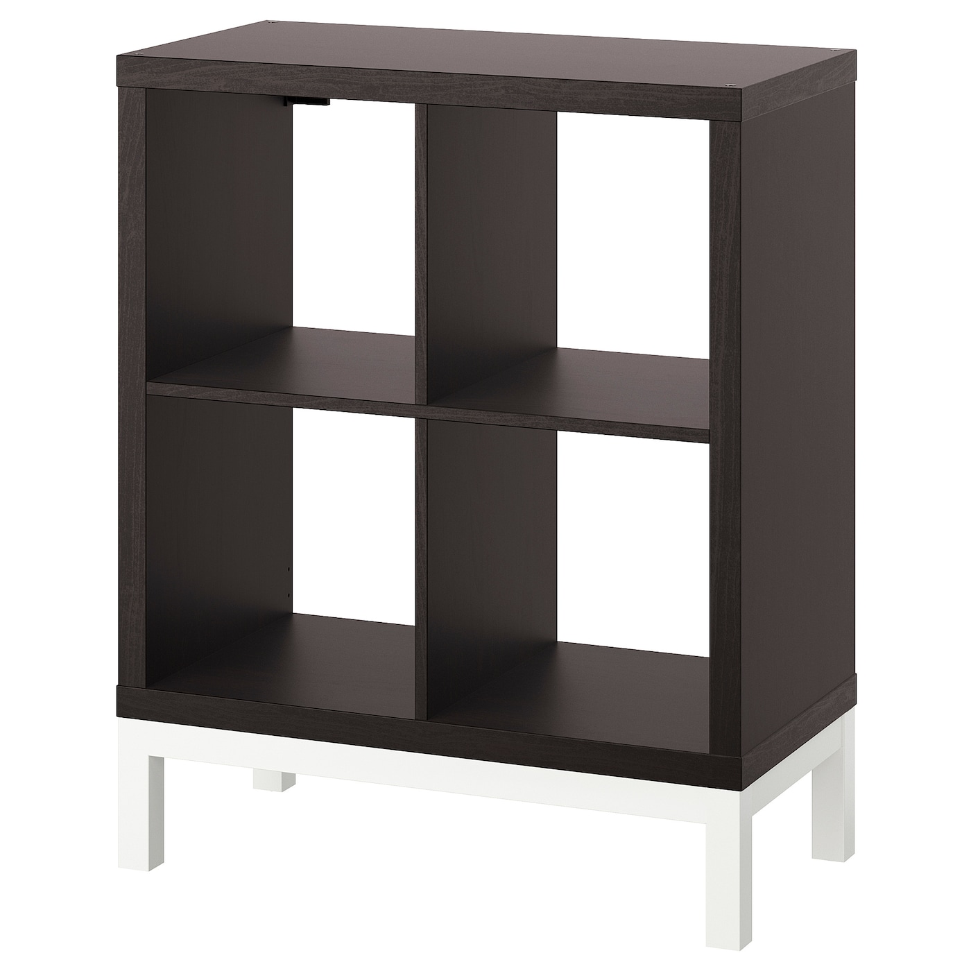KALLAX shelving unit with underframe black-brown/white - IKEA