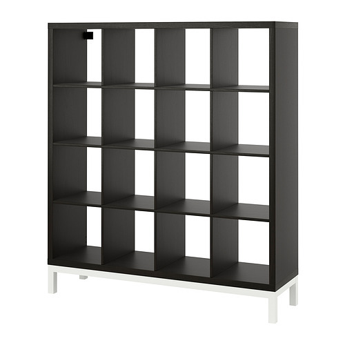 KALLAX shelving unit grey/wood effect - IKEA