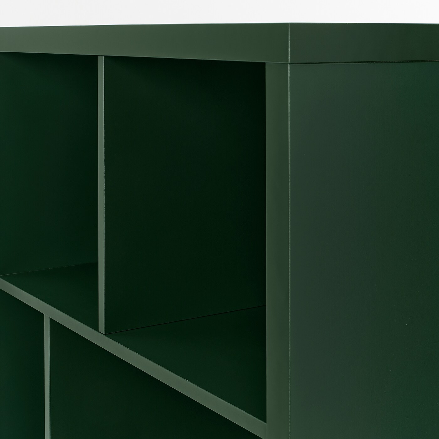 KALLAX shelving unit with underframe dark green/black - IKEA