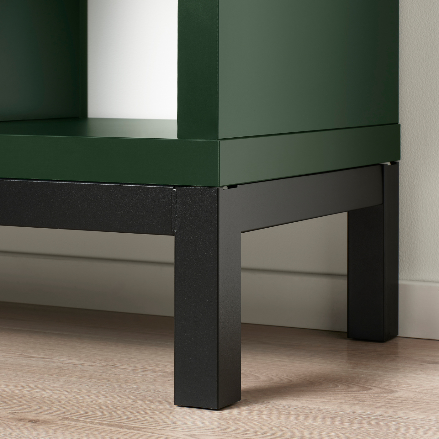 KALLAX shelving unit with underframe dark green/black - IKEA