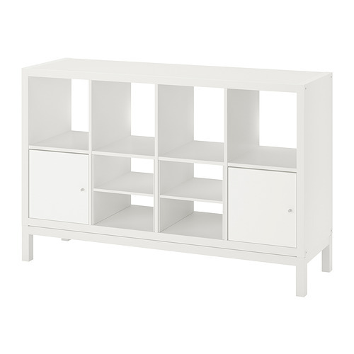 KALLAX shelving unit with 4 drawers/with 2 shelf inserts white - IKEA
