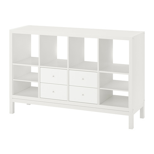 KALLAX shelving unit with 4 drawers/with 2 shelf inserts white - IKEA