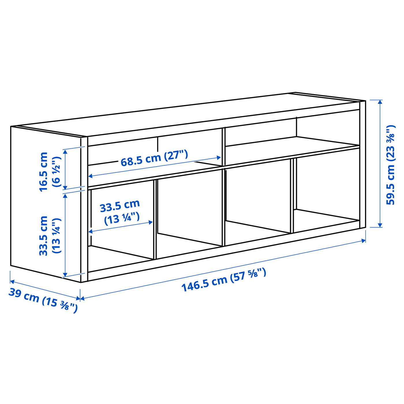 IKEA ラック KALLAX / LINNMON workstation, black/black-brown, 301/8x543/4x575/8