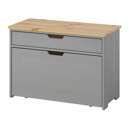 ESSEBODA bench with storage Knäbäck anthracite/brown - IKEA