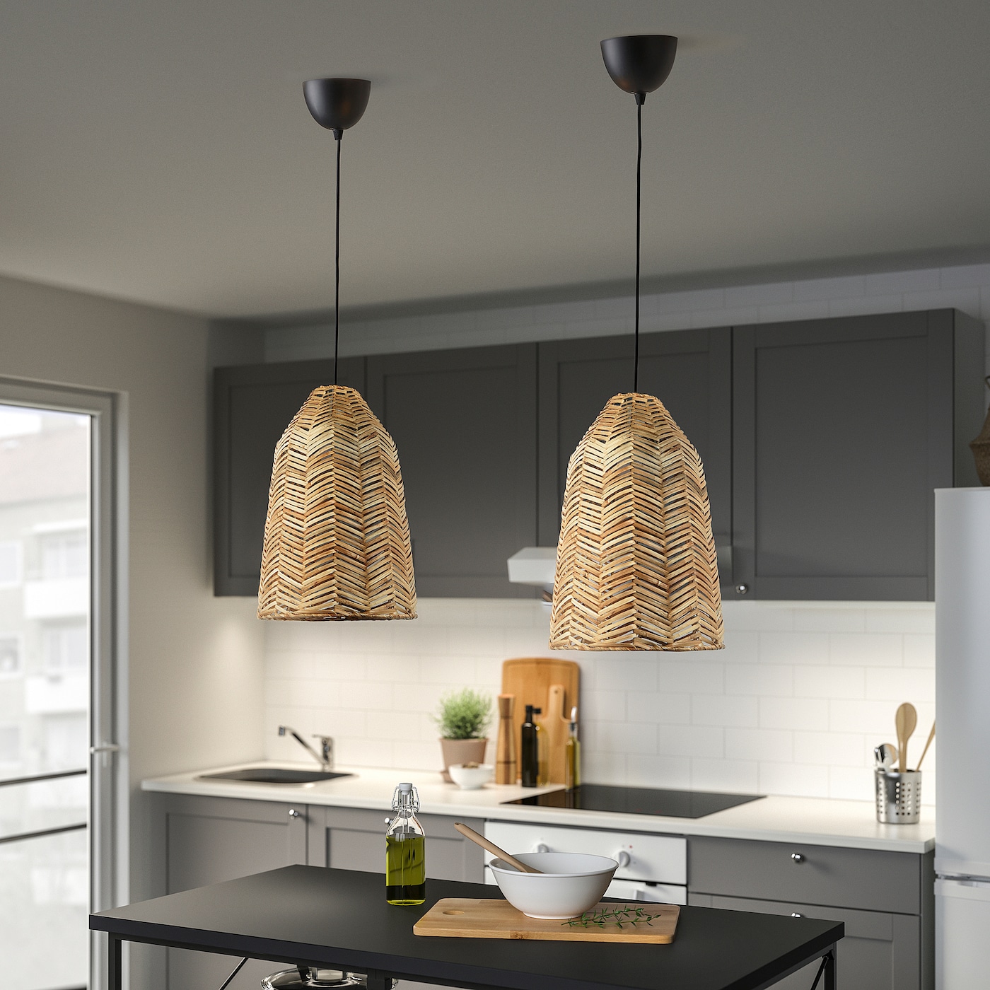 Rattan Pendant Light. Rattan Lamp Shade. Desk Lamp. Rattan Lamp. Rattan Light. Rattan Furniture. Rattan outlet Chandelier Kitchen Island Light.