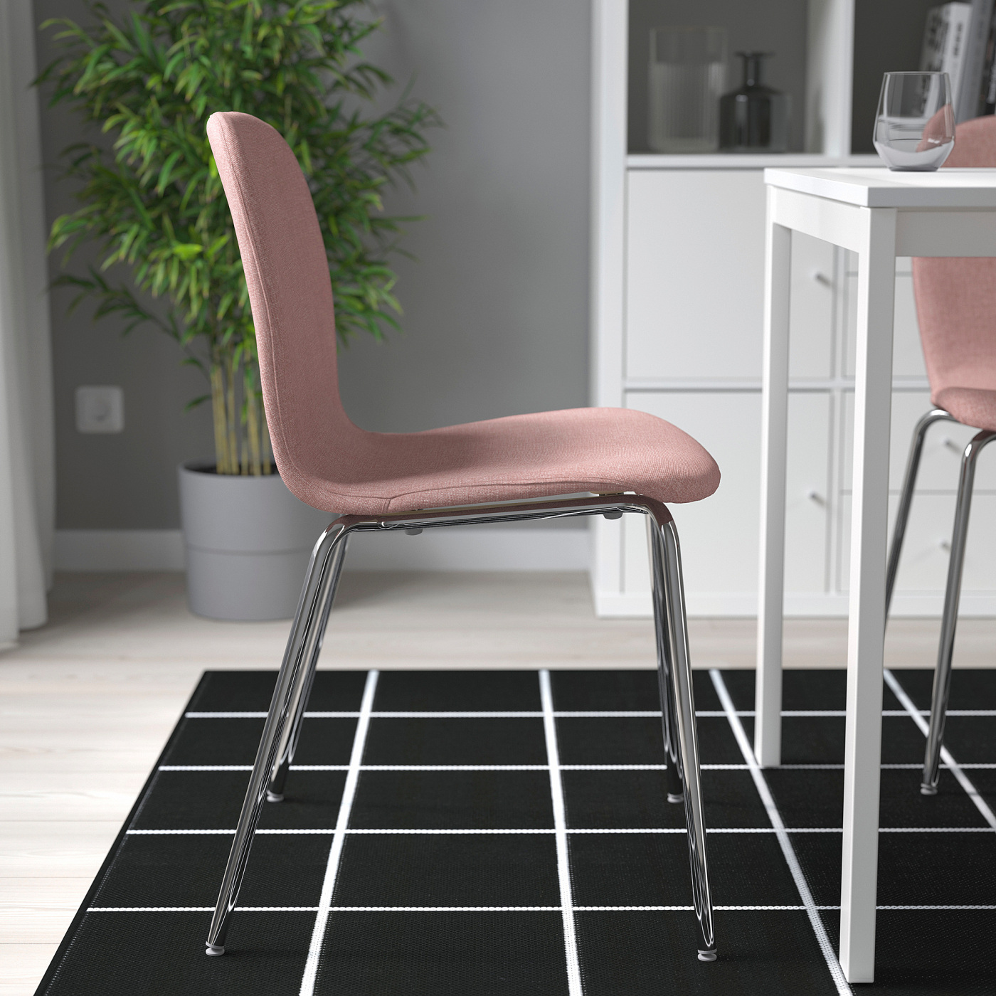 KARLPETTER chair Gunnared light brown-pink/Sefast chrome-plated - IKEA