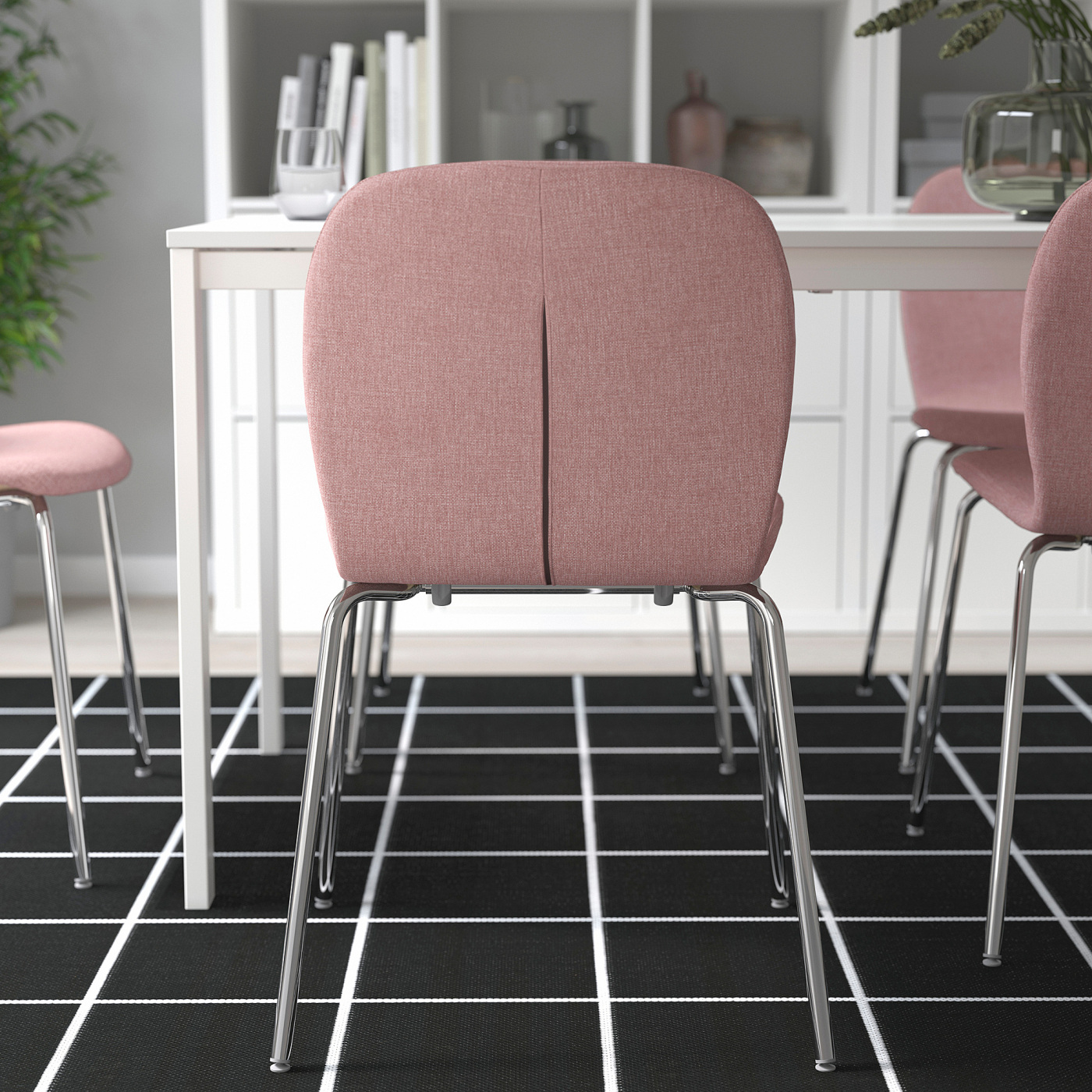KARLPETTER chair Gunnared light brown-pink/Sefast chrome-plated - IKEA