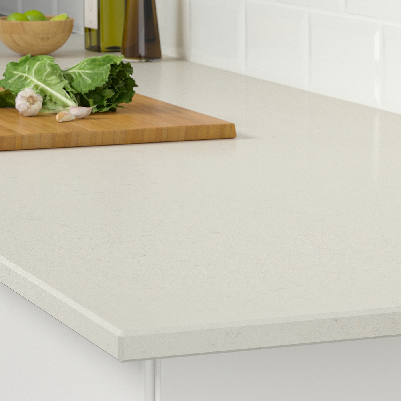KASKER custom made worktop white/light grey marble effect