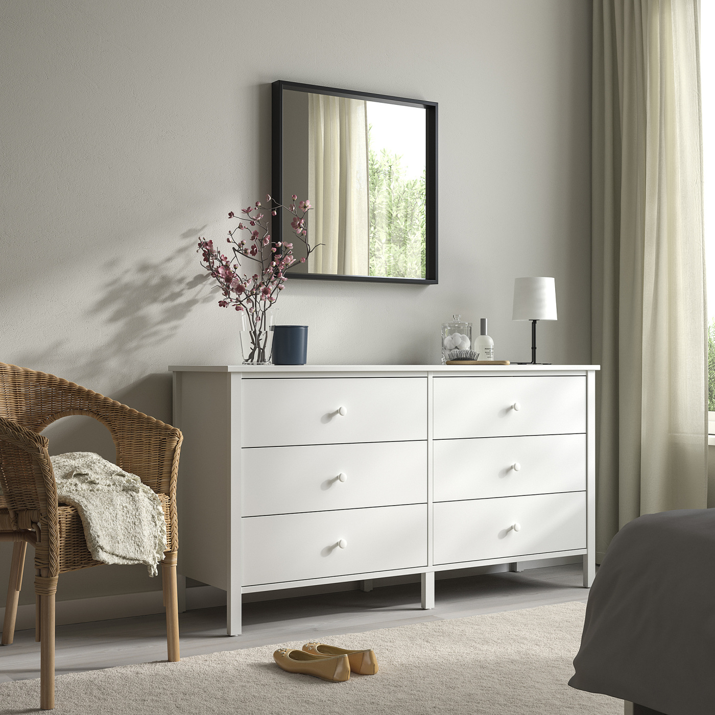 KILBERGET chest of 6 drawers white/anchor/unlock-function - IKEA
