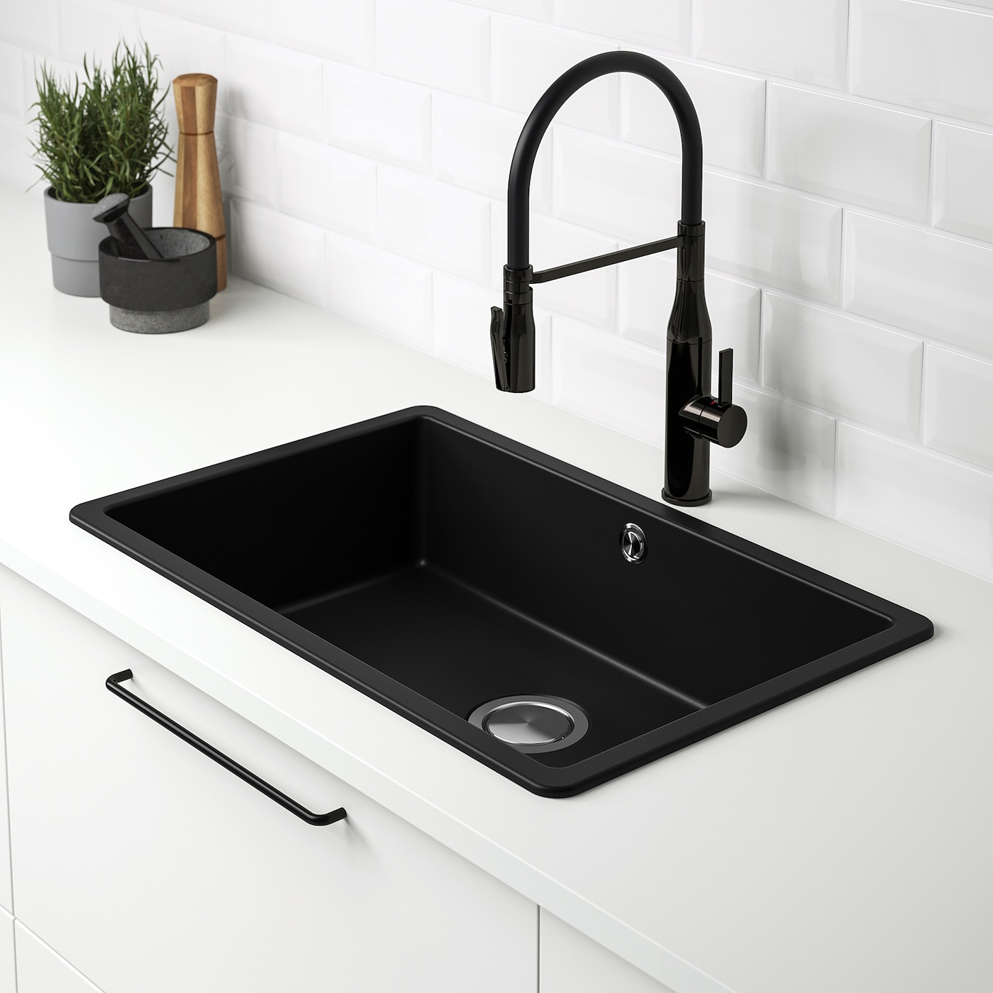 KILSVIKEN inset sink, 1 bowl black quartz composite - IKEA KILSVIKEN inset sink, 1 bowl black quartz composite - IKEA