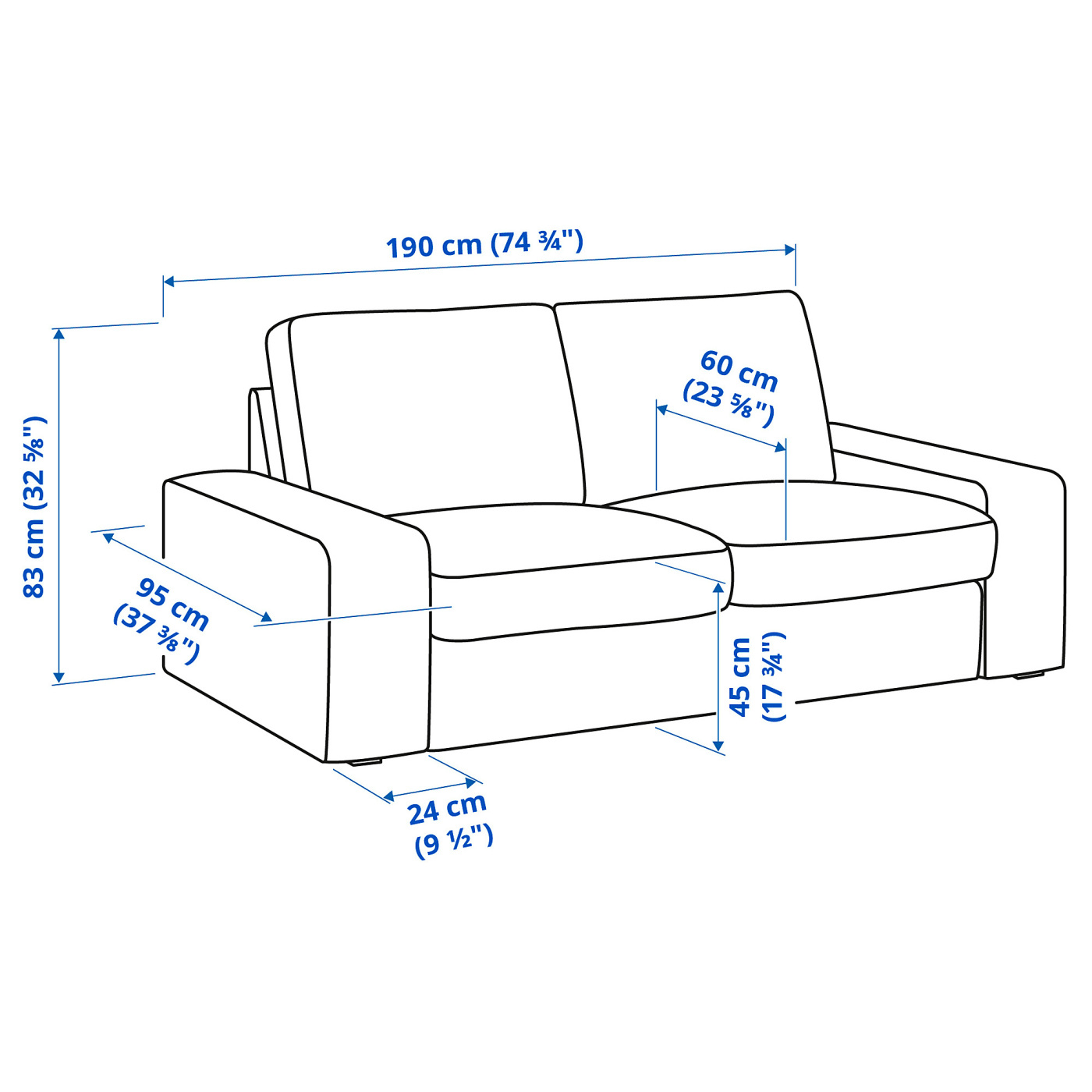 KIVIK 2-seat sofa Gislatorp grey-beige - IKEA
