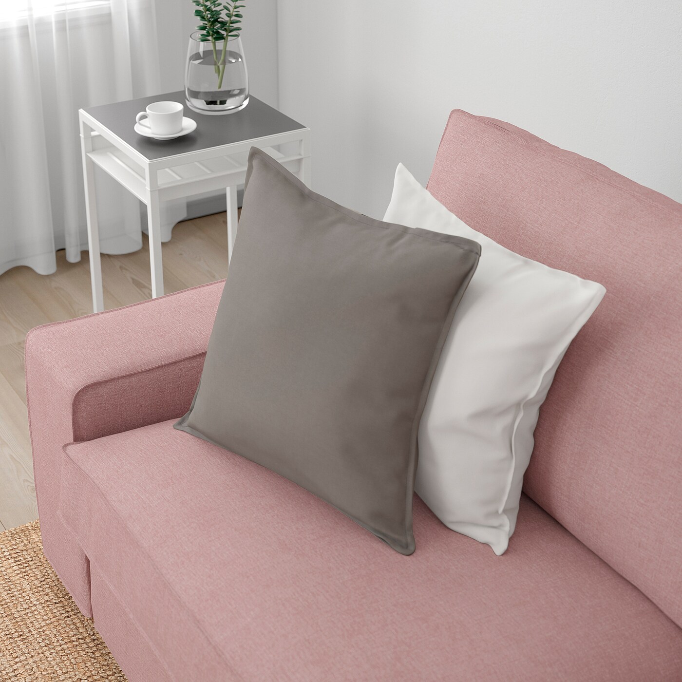 KIVIK 3 seat sofa with chaise longue Gunnared light brown pink IKEA