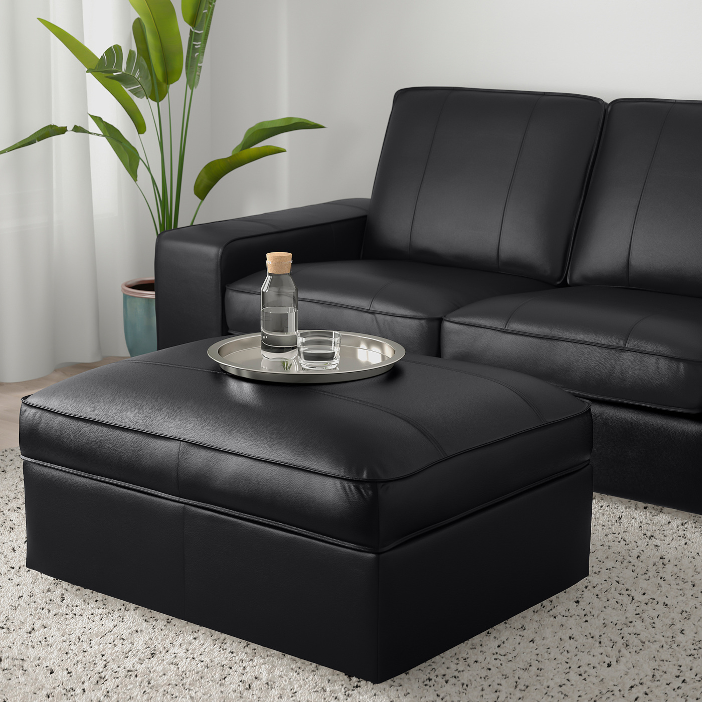 KIVIK footstool Grann/Bomstad black - IKEA