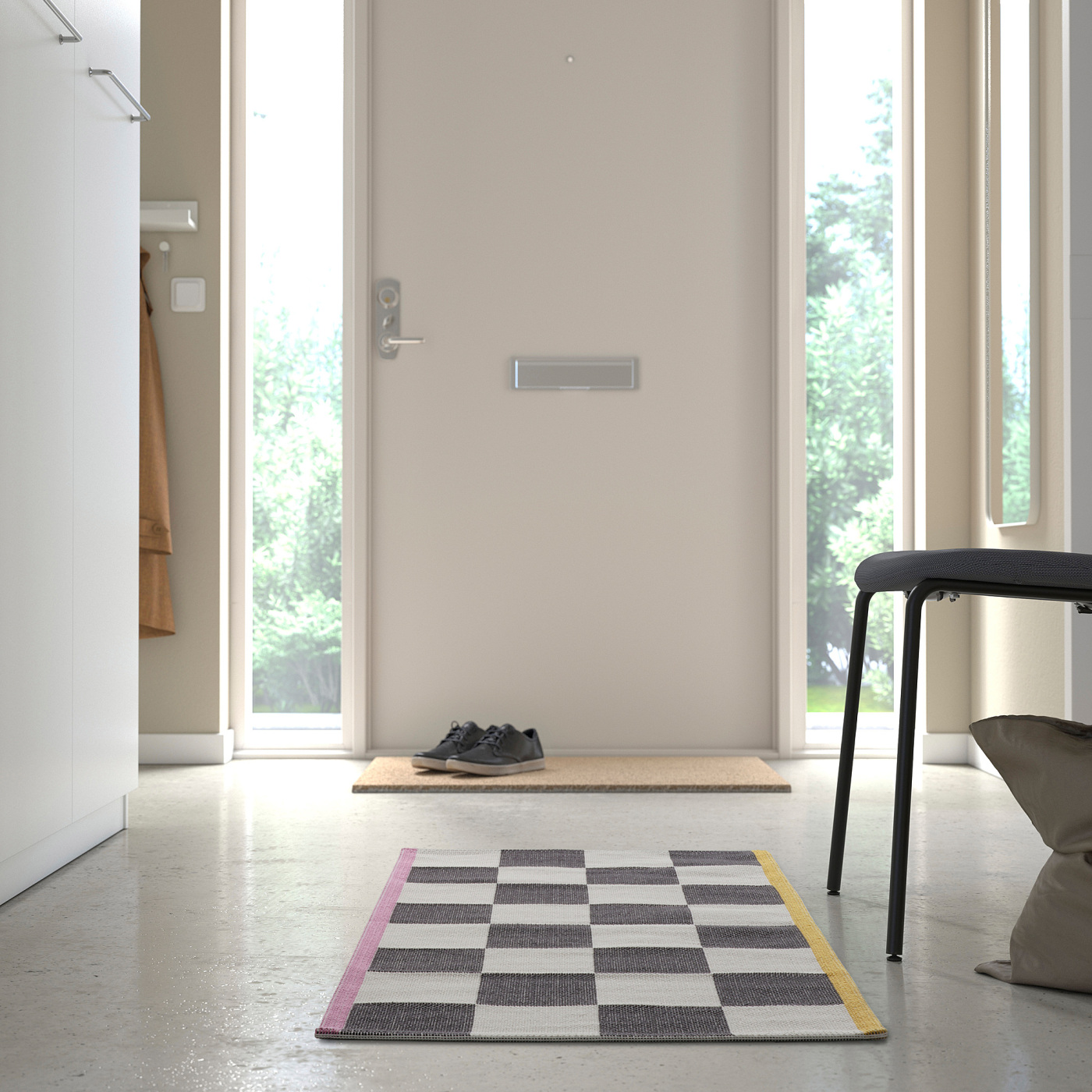 KLASSRUM rug, flatwoven white/black - IKEA