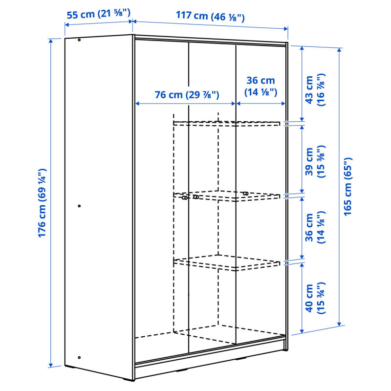 where to buy pax pods discontinued KLEPPSTAD wardrobe with 3 doors white