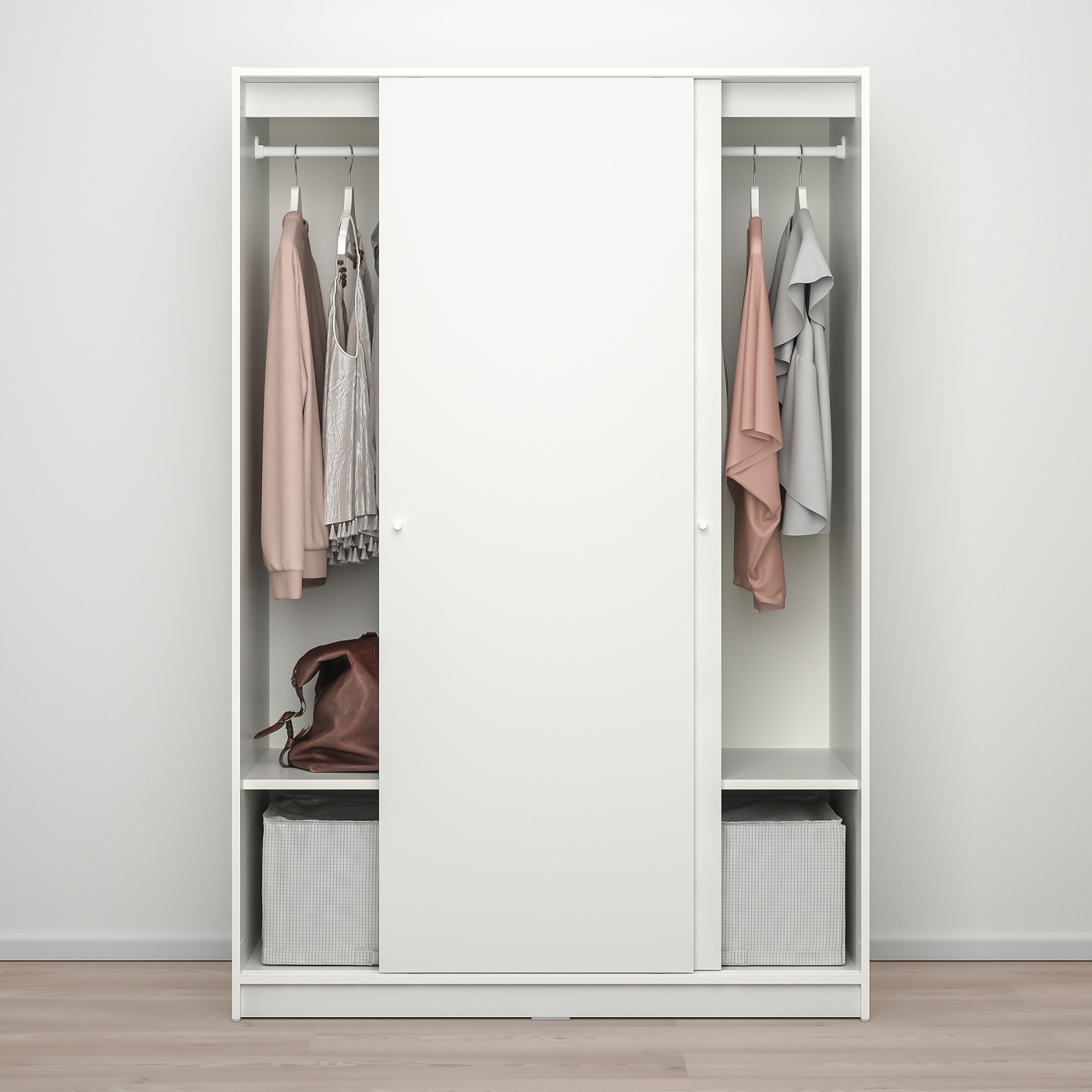 IKEA KLEPPSTAD箪笥 KLEPPSTAD wardrobe with sliding doors white - IKEA