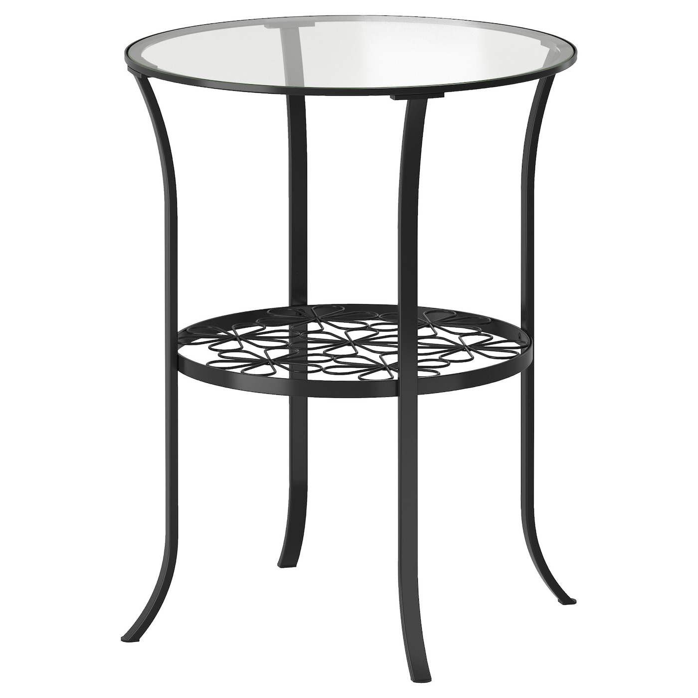 KLINGSBO side table black clear glass IKEA