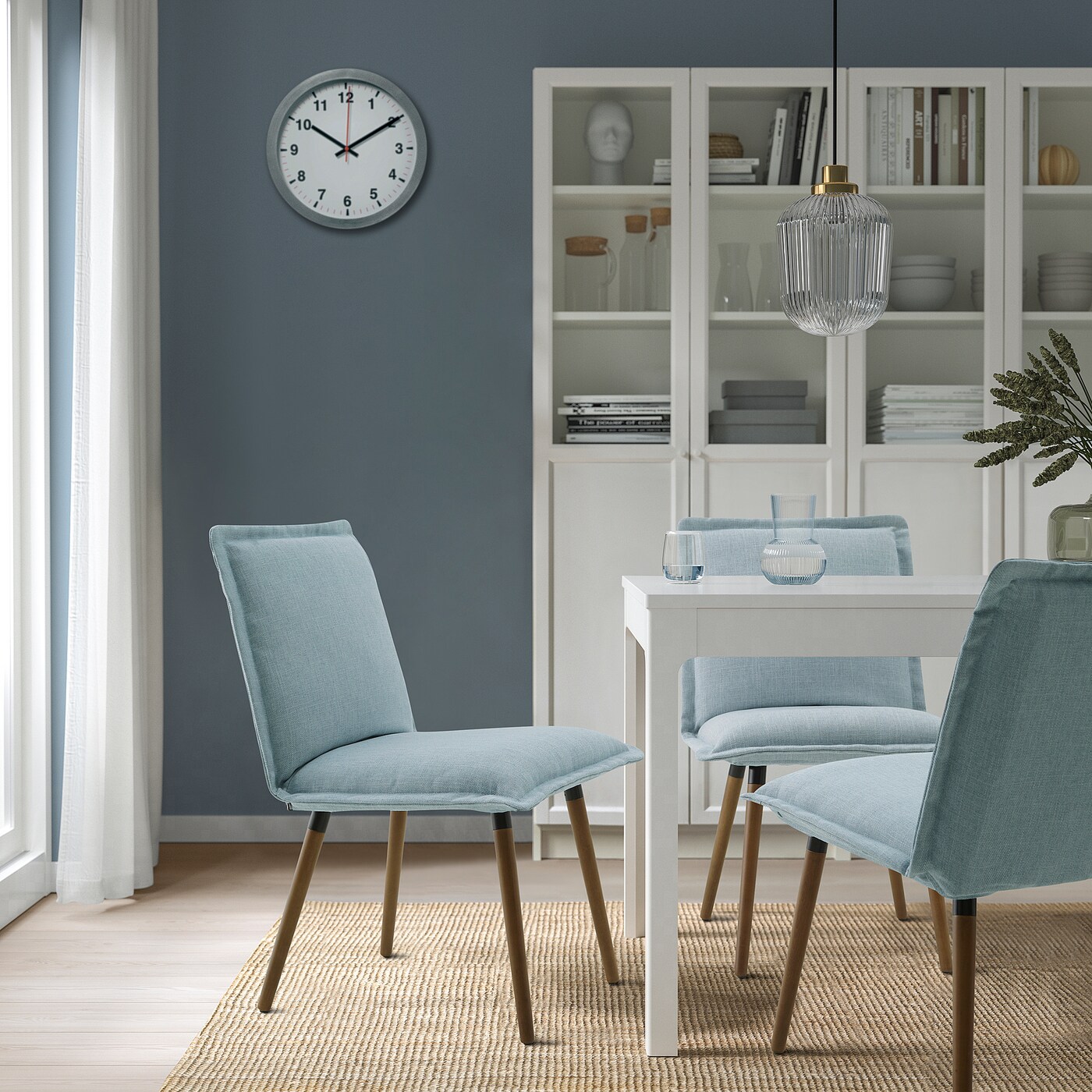 IKEA クリンテンチェア KLINTEN ダイニングチェア 水色 KLINTEN chair brown/Kilanda pale blue - IKEA